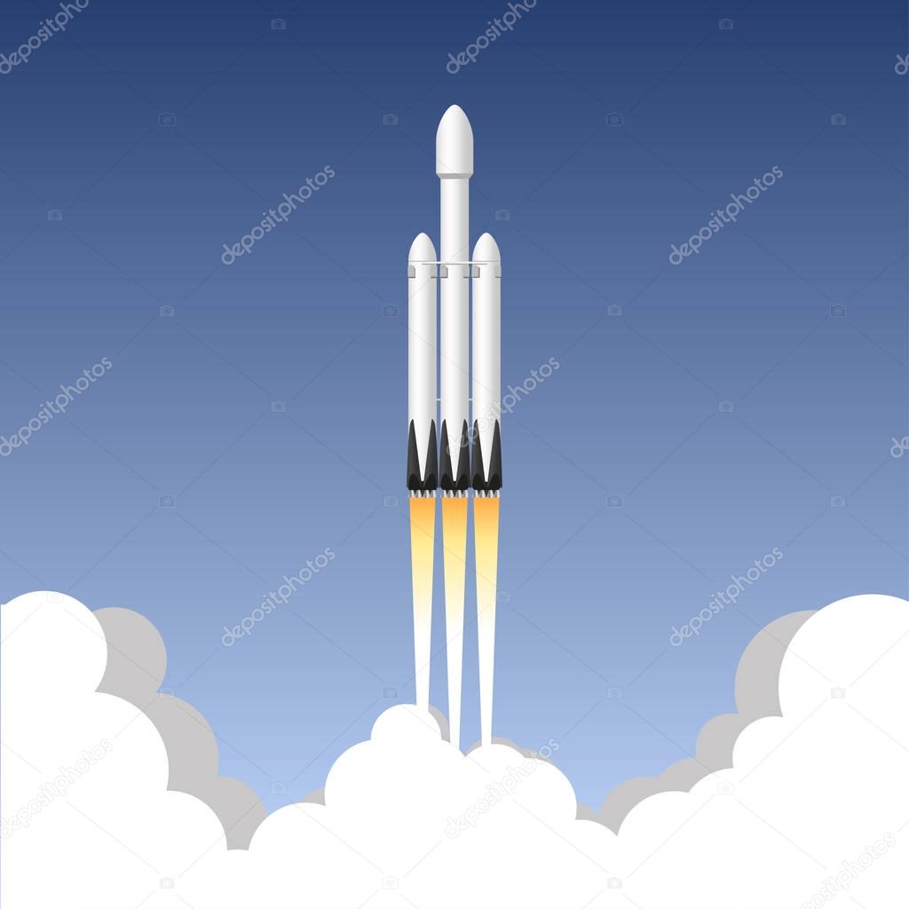 USA rocket carrier. Icon vector illustration.