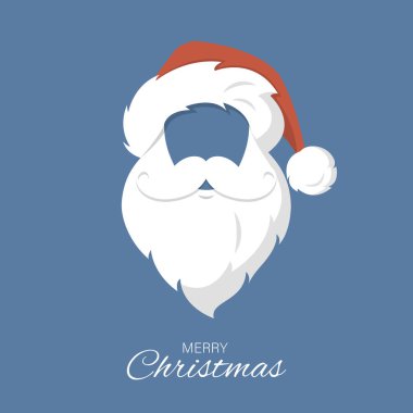 Noel Baba şapkası ve sakalı. Mutlu Noeller.