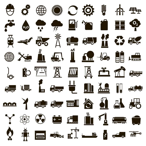 Set ikon industri dan teknologi - Stok Vektor