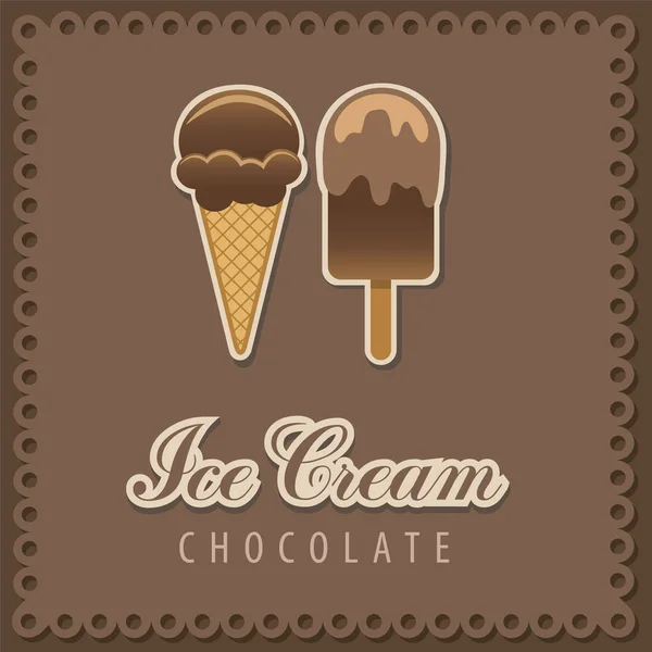 Vektör çikolatalı dondurma afişi — Stok Vektör