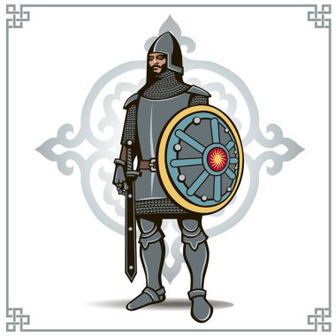 Kılıç ve kalkan zırh vektör knight