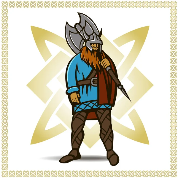 Vecteur Viking avec hache — Image vectorielle