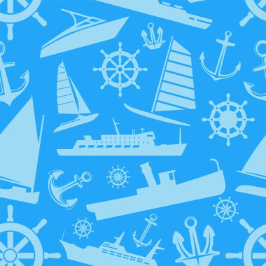 Vektör arka plan mavi gemi ile