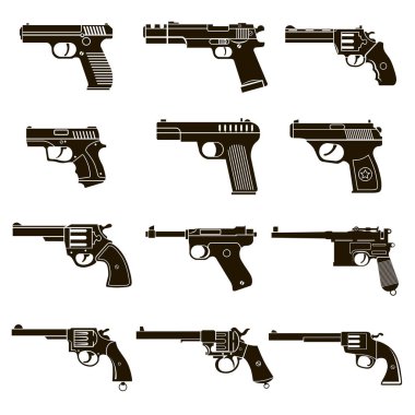 tabancalar ve revolverler 12 simgeleri