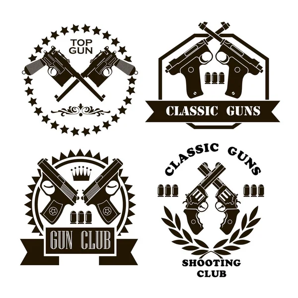 拳銃と拳銃 4 ロゴ — ストックベクタ