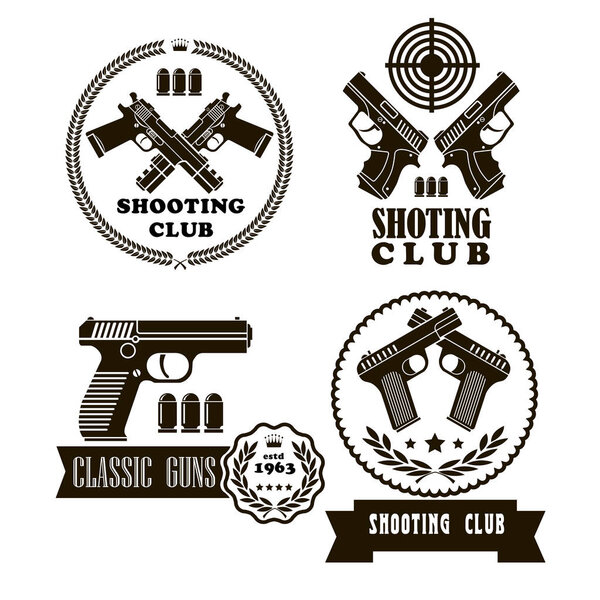 4 черно-белая эмблема с оружием
