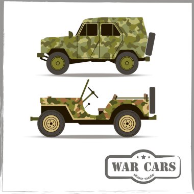 Vektör renk askeri arabalar