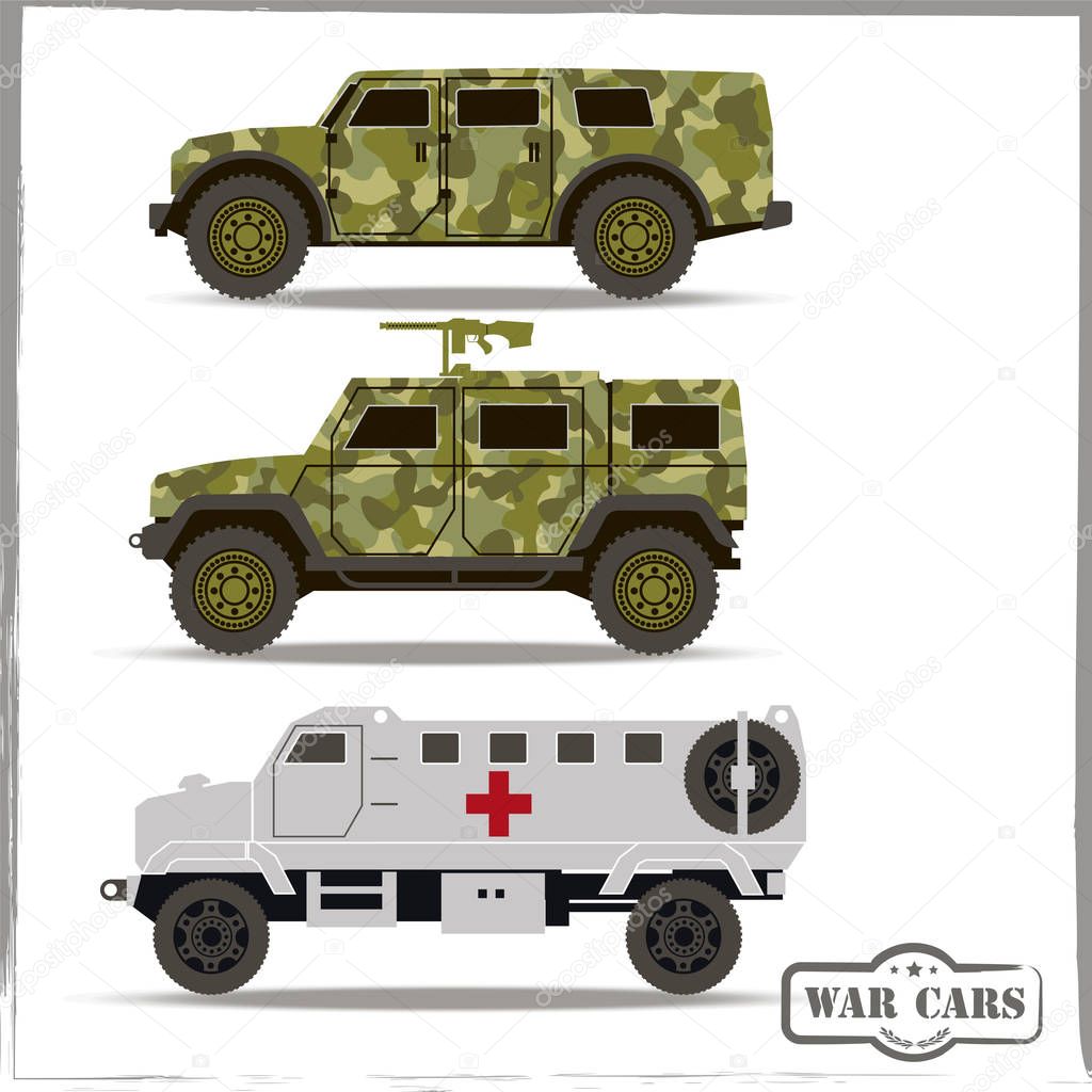 Vector military cars