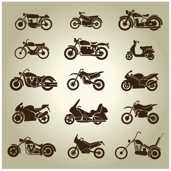 15 iconos de la motocicleta — Vector de stock