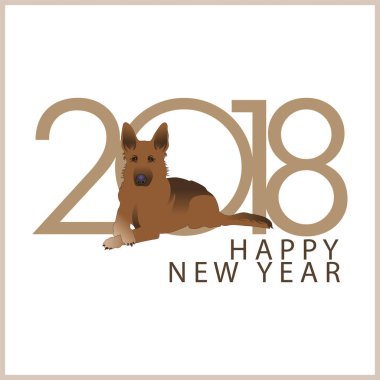 Vektör Noel kartı ile köpek