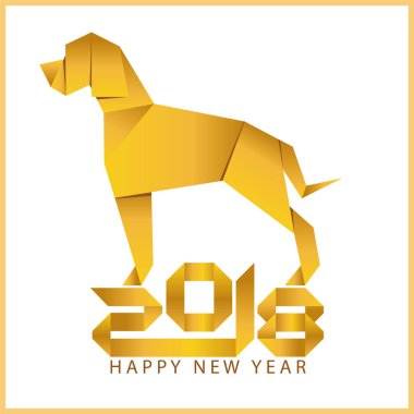 Vektör avcılık köpek origami