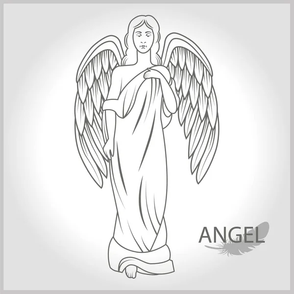 Icône d'un ange sur fond gris — Image vectorielle