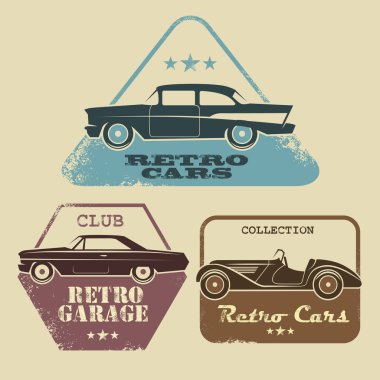 Vektör eski model araba simgeler