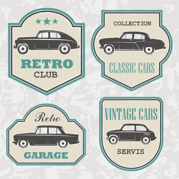 Vector emblems of retro cars — Stock Vector