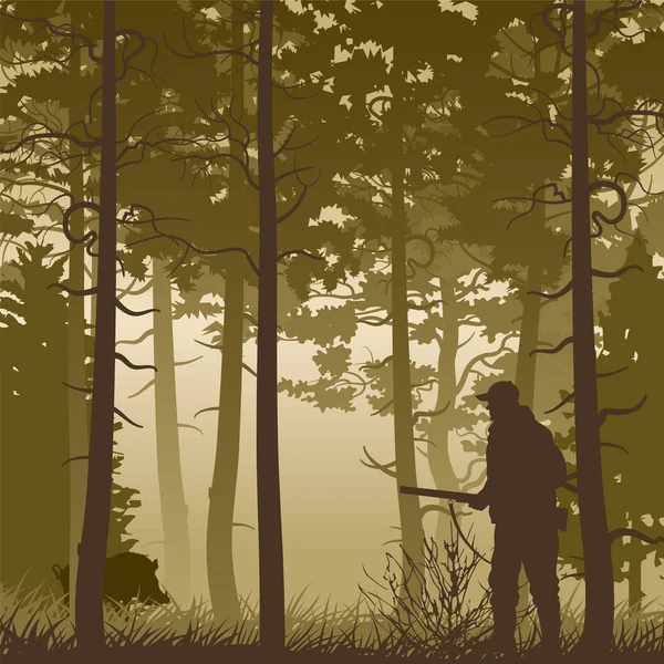 Paysage forestier vectoriel — Image vectorielle