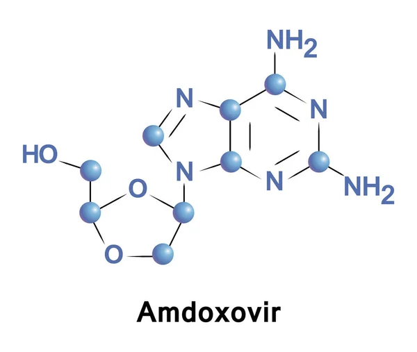 Amdoxovir trattamento di HIV, AIDS — Vettoriale Stock