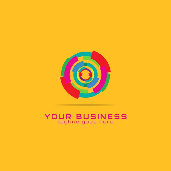 Modelo Logotipo Círculo Abstrato Com Estilo Colorido Para Empresa Negócio — Vetor de Stock