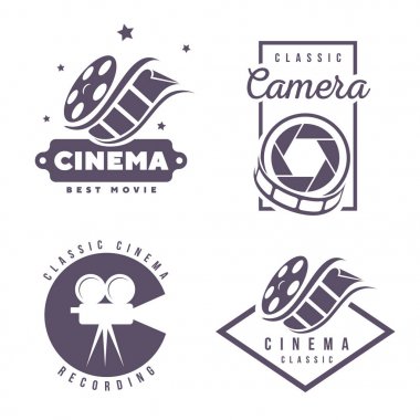 sinema Etiketler amblem logo tasarım öğesi
