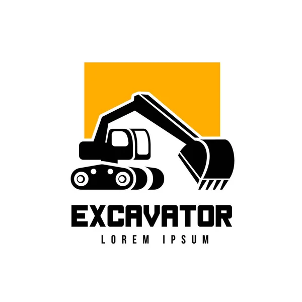 Excavator vector emblem logo template isolaed — Stock Vector