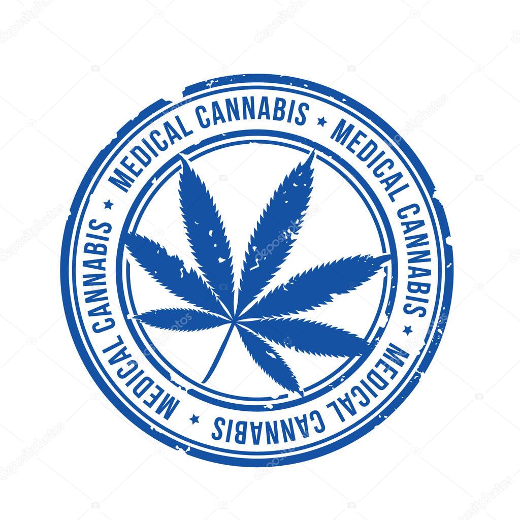 medical cannabis stamp vector