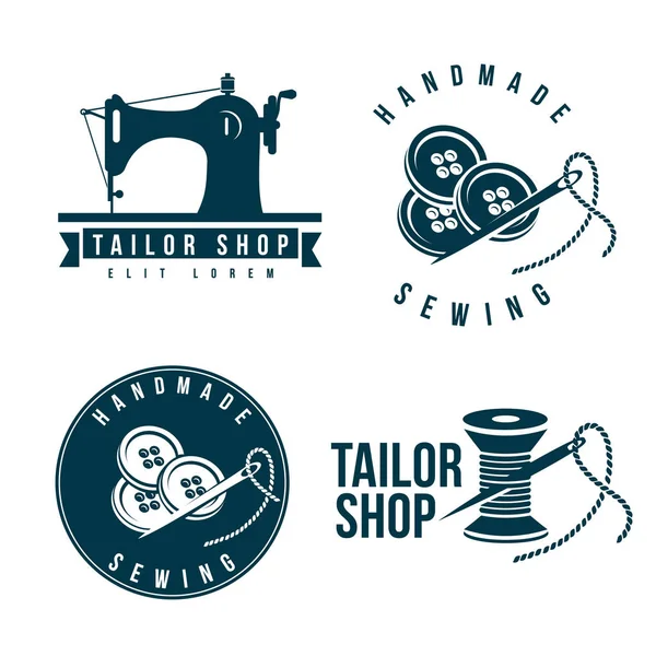 Terzi Etiketler Amblemler kümesi. El yapımı atölye logosu 