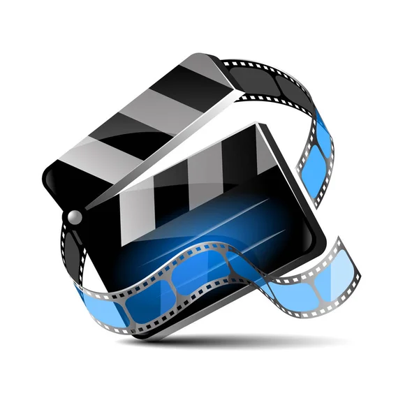 Clapper Board Vector para película o película, ilustración vectorial — Vector de stock