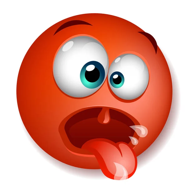 Deli karakter ağzı açık komik kırmızı. Beyaz arka plan üzerinde izole. Vektör çizim