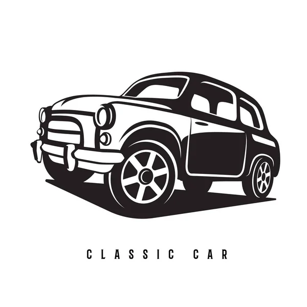 Abstracto Coche Clásico Sobre Fondo Blanco — Vector de stock