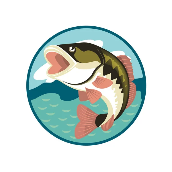 Pêche Maritime Thème Emblème Vectoriel Illustration — Image vectorielle