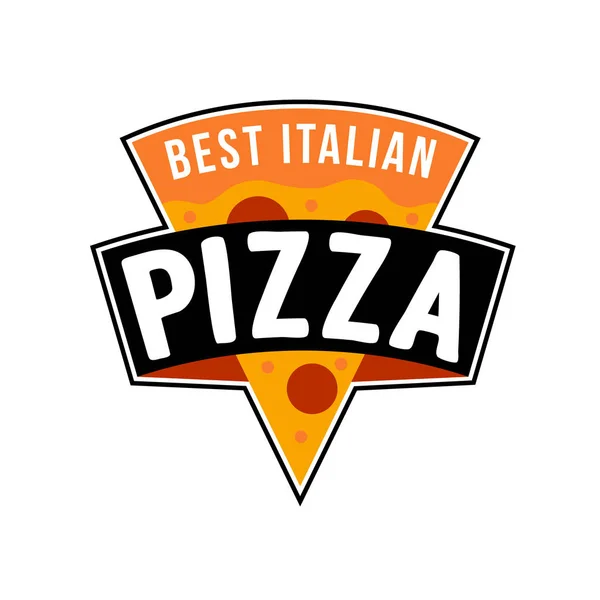 Pizza Food Emblem Logo Design — Stockvektor