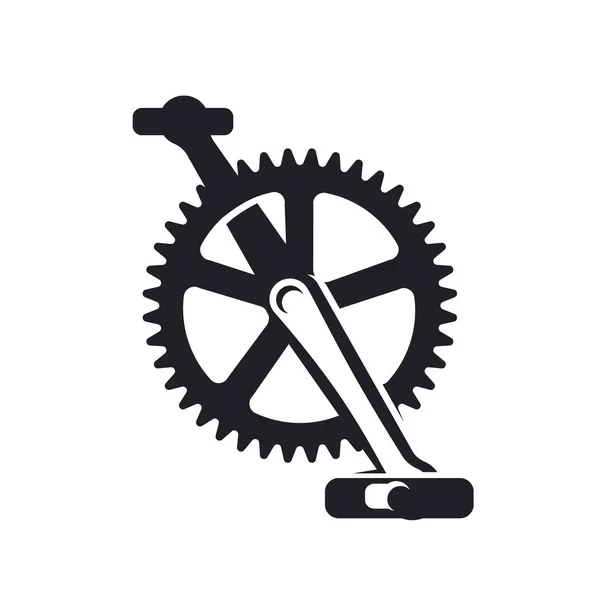 Beyaz arka plan üzerinde bisiklet Zincir Dişli soyut işareti