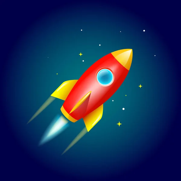 Space Rocket Launch Flying — Stock Vector