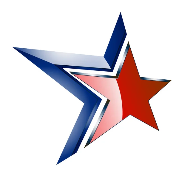 Beyaz arka plan üzerinde izole kırmızı yıldız soyut