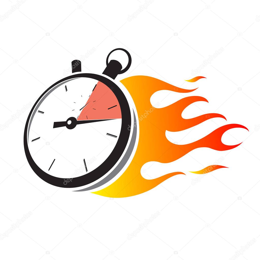 Stopwatch with fire frame.