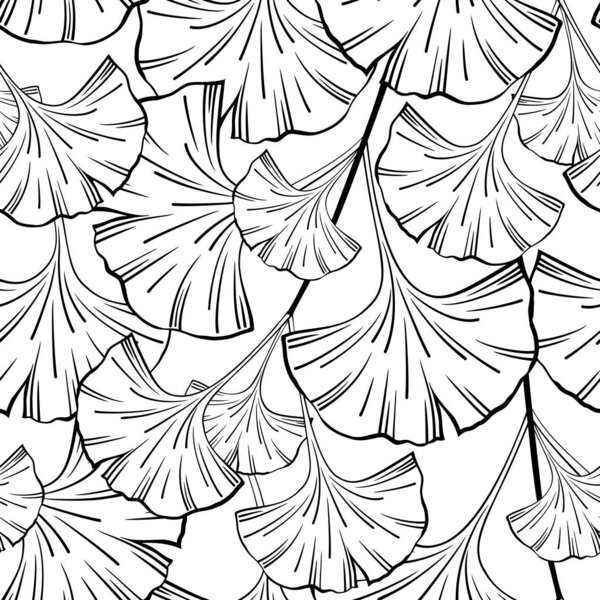 Seamless background with Ginkgo biloba