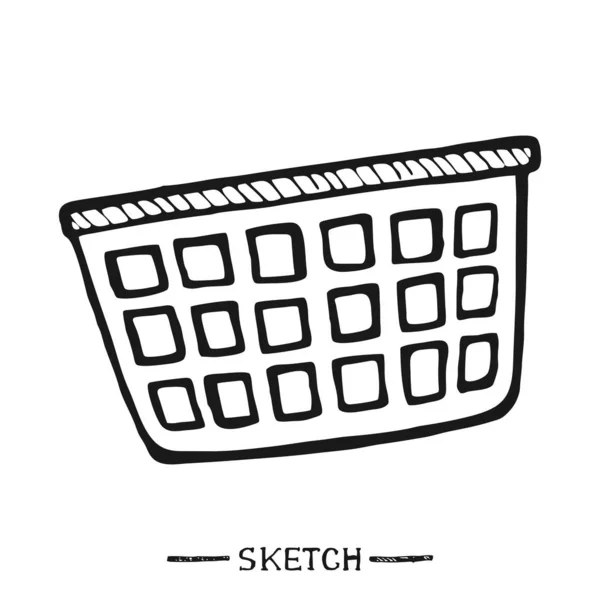 Clothes Storage Basket White Background Vector — 스톡 벡터