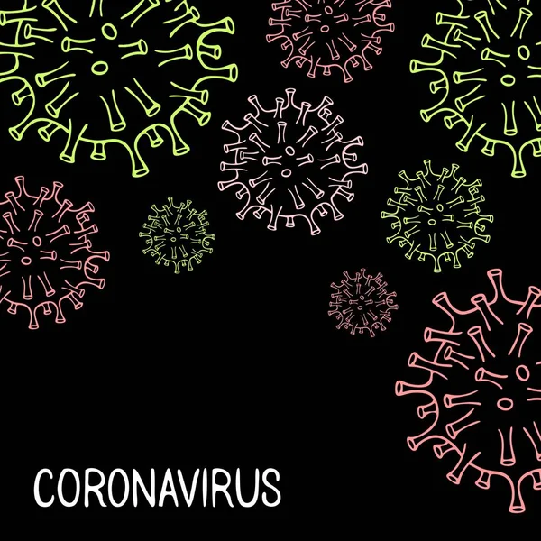 Banner Pada Tema Ncov Coronavirus 2019 - Stok Vektor