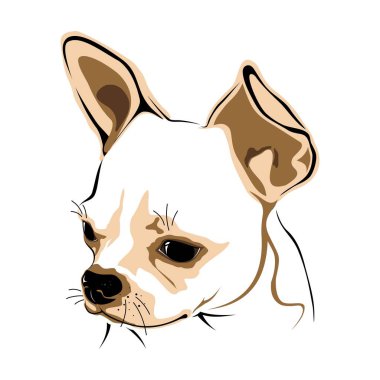 Vektörde Beyaz Arkaplanda Köpek Başı