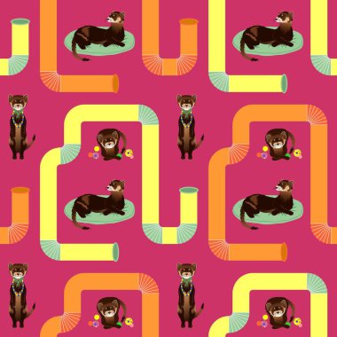 PATTERN WITH  FERRETS