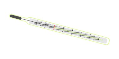 Beyaz bir arkaplanda Vektör içinde Merkür Termometresi