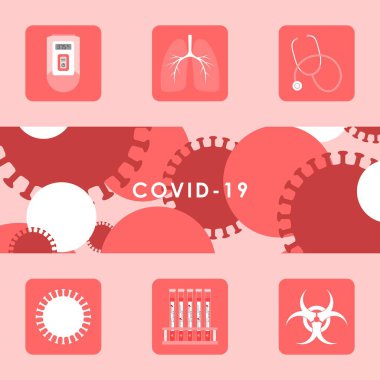VECTOR 'daki CORONAVIRUS' u çökertmek için uzun bir ikon seti