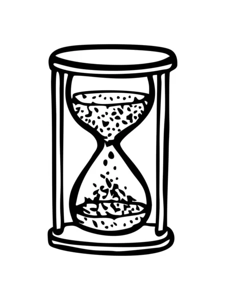 Drawn Hourglass Auf Einem Weißen Hintergrund Einem Vektor — Stockvektor
