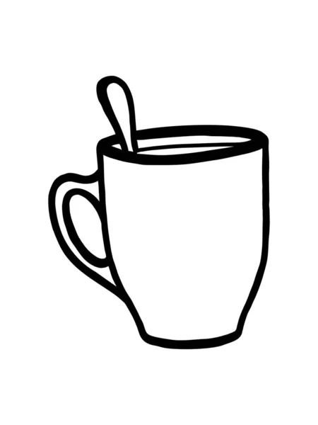 Disegno Caffè Mug Vettore — Vettoriale Stock