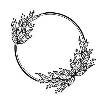 VECTOR 'daki BÜYÜK BÖLGESİNdeki Yaban Çiçeklerinin Çemberi