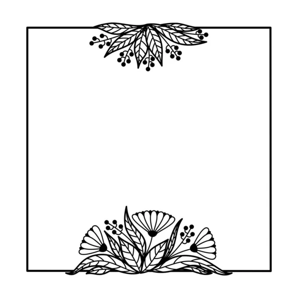 Quadro Quadro Flores Vintes Background Branco Vector — Vetor de Stock