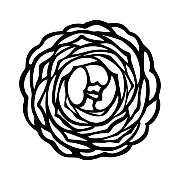 Lush Camellia Flower Λευκο Βασιλειο Στον Τομεα — Διανυσματικό Αρχείο