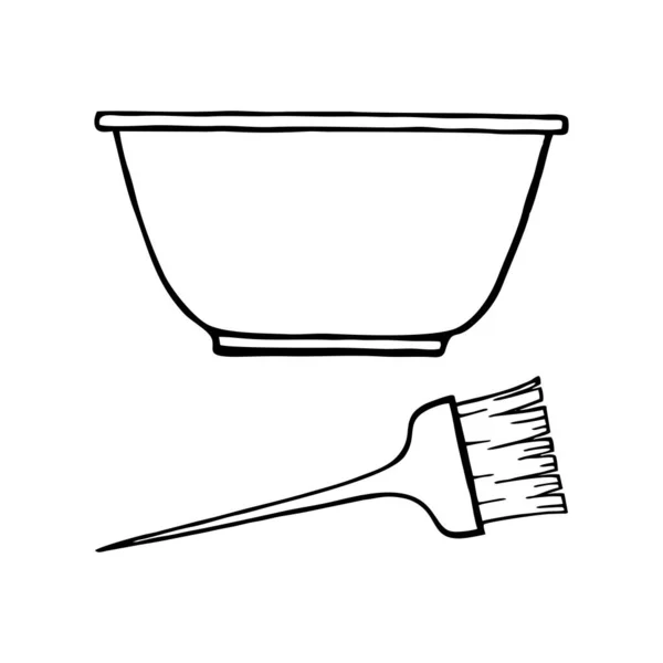Conteneur Brush Pour Colorer Les Cheveux Sur Contexte Blanc Dans — Image vectorielle