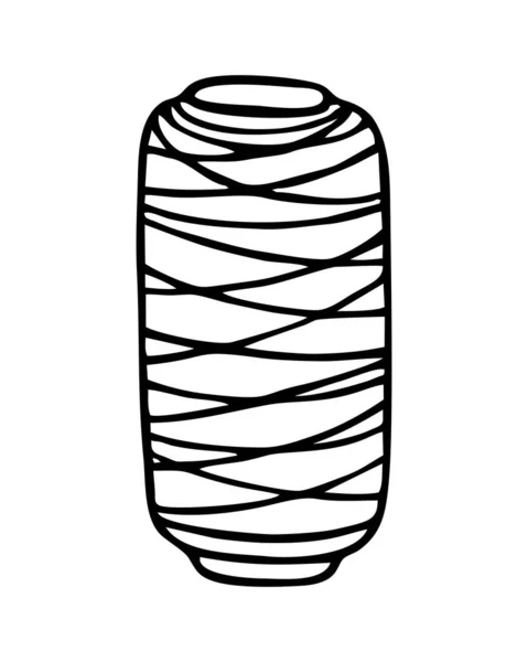 Una Bola Hilo Fondo Blanco Vector Una Bola Hilo Fondo — Archivo Imágenes Vectoriales