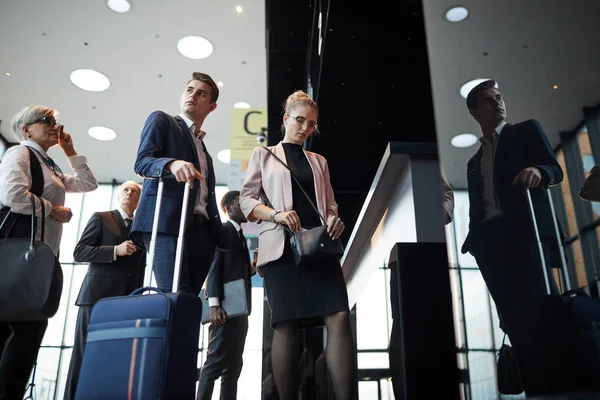 People standing in a queue at the airport — 스톡 사진