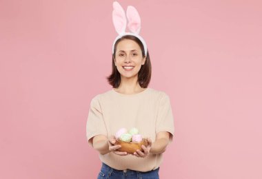 Happy woman celebrating Easter